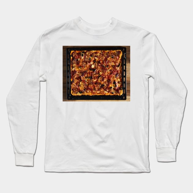 Homemade pepperoni pizza Long Sleeve T-Shirt by naturalis